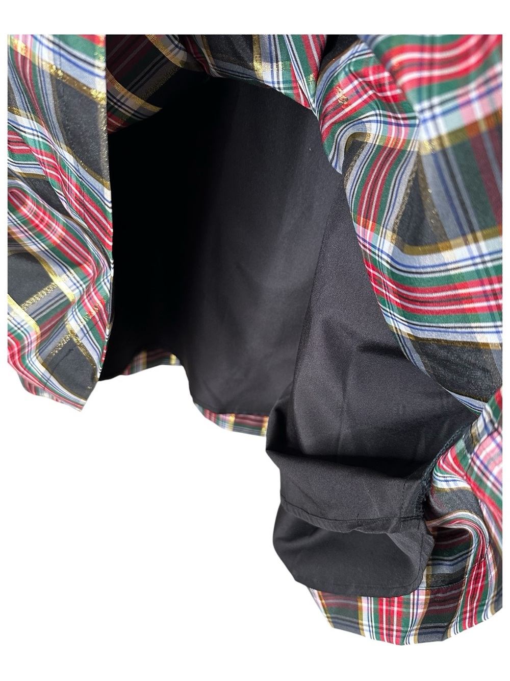 Talbots Metallic Taffeta Pleated Maxi Skirt Celebrate Plaid Size 12 Holiday - Picture 6 of 12